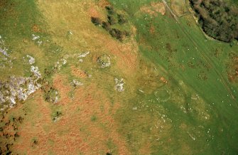 Aerial view of Abercross former settlement, Strath Fleet, East Sutherland, looking NE.