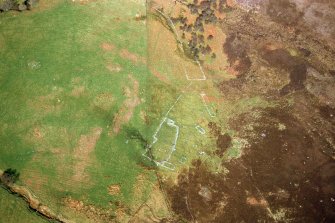 Aerial view of Abercross former settlement, Strath Fleet, East Sutherland, looking NW.