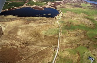 An oblique aerial view of Loch Dola, Lairg, Sutherland, looking NE.