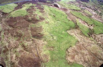 An oblique aerial view of Dola, Lairg, Sutherland, looking SE.