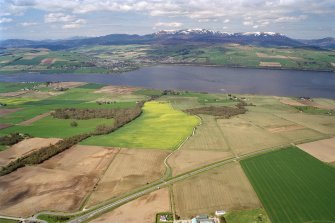 Aerial view of Cromarty Firth, looking NW to Dingwall and Ben Wyvis.