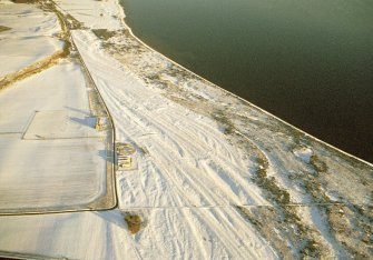 Oblique aerial view of Cuthill Links, Dornoch Firth, looking NE.