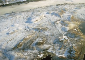 An oblique aerial view of Shinness Quarry, The Airde, Lairg, Sutherland, looking SSE.