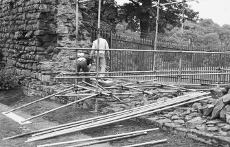 Excavation photograph : temporary access to castle during excavation.