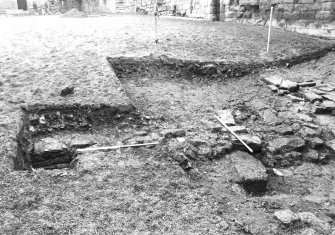 Excavation photograph : N end of trench A, from W.