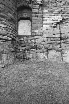 Excavation photograph : window in S range, from S.
(B&W negatives colour printed)
