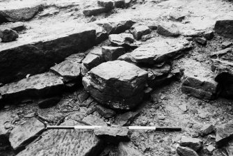 Excavation photograph : view of steps in trench A.
(B&W negatives colour printed)