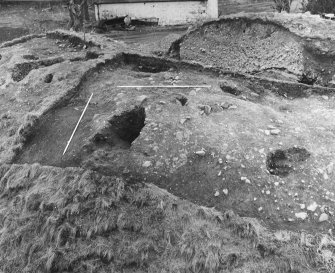 Roberton, motte: excavation photograph of SE sector during excavation
C Tabraham, 1979