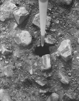 Roberton, motte: excavation photograph of post hole
C Tabraham, 1979