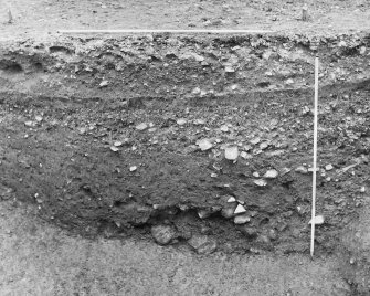 Excavation photograph - ditch, counterscarp on right.