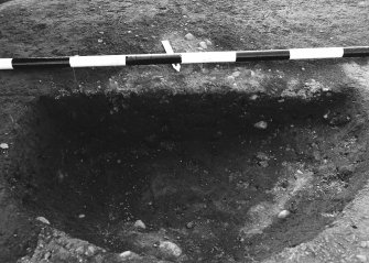 Excavation photograph : area 4A - f4114, half section, from E, close up.