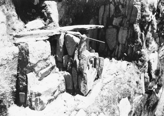 Photograph taken during excavation. View of alter from S.