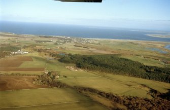 Aerial view of Evelix, Camore Wood, and Dornoch, East Sutherland, looking SE.