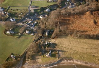Aerial view of Golspie E end, East Sutherland, looking N.