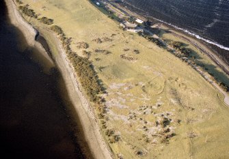 Aerial view of an enclosure on the Ness of Portnaculter, Dornoch, East Sutherland, looking N.