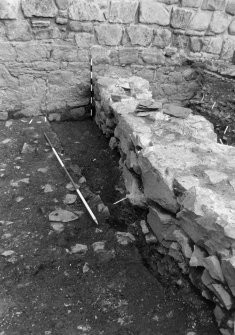 Excavation photograph : area N - general view of completely excavated linear cut under wall 908.