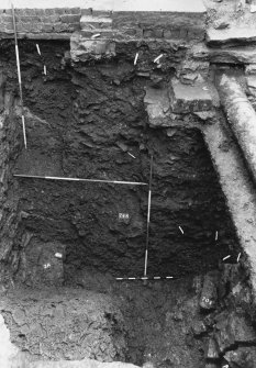 Excavation photograph : area K - west facing section to 4m depth..