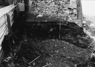 Excavation photograph : area L - features exposed and destroyed during installation of Bailey Bridge.