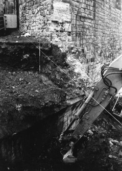 Excavation photograph : area L - features exposed and destroyed during installation of Bailey Bridge.