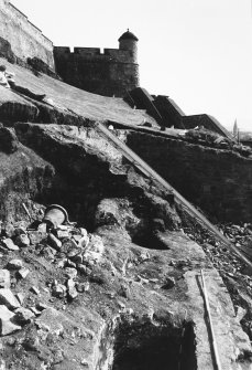 Excavation photograph : area S - western defences, D shaped pit.
