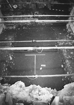 Excavation photograph: area X - grey clay 1352, medieval midden?