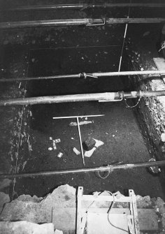 Excavation photograph: area X - edge betweeen 1356 and 1359, coal spread showing in SW corner.