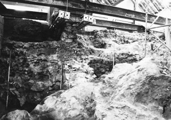Excavation photograph: area H/X - general location showing 1066 and cross wall.
