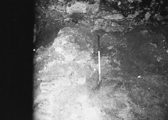 Excavation photograph: area H/X - cross wall and north wall of cart shed.