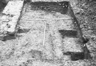 Dunfermline, Priory Lane, former Lauder Technical College, excavations.
Excavation photograph : trench 1 - west end of trench 1b showing sections across ditch F131