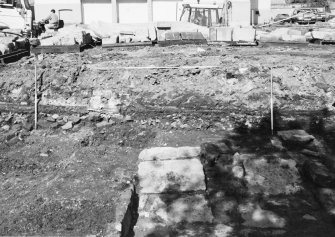 Dunfermline, Priory Lane, former Lauder Technical College, excavations.
Excavation photograph: trench 19 - north part of trench early in excavation showing north side of room 1.