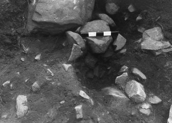 Area 12  Post-packing emptied, post-hole in NW corner, from SE