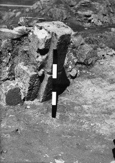 Excavation photograph - N jamb of doorway through wall 7 - from SW