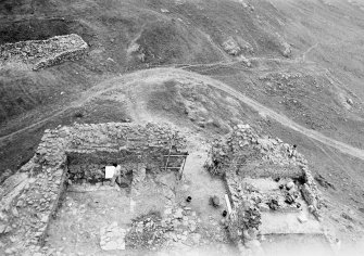 Excavation photograph - W barmkin courtyard from tower-house
