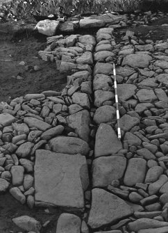 Excavation photograph : trench A -drain within floor of barmkin.