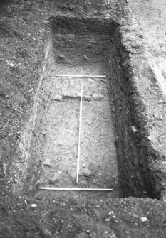Trench 3 showing metalling at W end  - from E