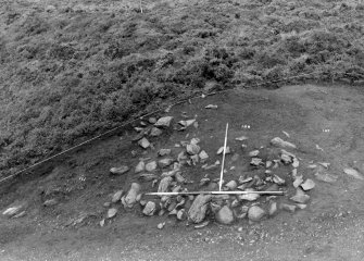 Excavation photograph : area 1, north rampart f107, 109, 121, from south.