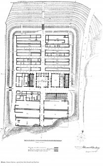 The plan of the Roman fort at Birrens drawn by James Barbour as a result of the excavations of 1895 (Macdonald and Barbour 1897, pl. Ia).