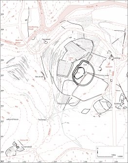 Map of archaeological features in the landscape around Bailiehill: Published in Eastern Dumfriesshire: an archaeological landscape.