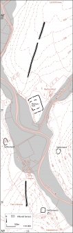 Map of archaeological features in the landscape around Raeburnfoot. Published in Eastern Dumfriesshire: an archaeological landscape.