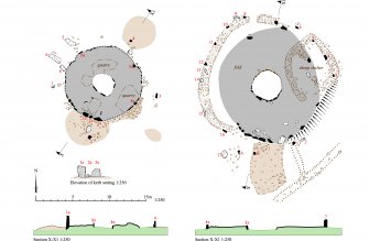 RCAHMS publication drawing: Campstone Hill, Fetteress: Raedykes north-west and Raedykes south-east. 