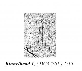 Publication drawing; Detail of Kinnelhead 1 incised cross ('C' on rock outcrop).