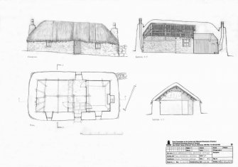 Bornesketaig, No. 40. Beaton's Cottage: Plan, elevation, section A-A1 and section B-B1