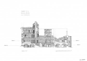 Melgund Castle: Section A-A1