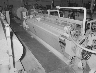 Tayburn Works, Dundee. Detail of loom in weaving shop.