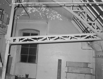 Tayburn Works, Dundee. Detail of cast-iron roof truss in high section of works.