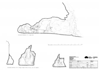 Caiplie Caves: sectional elevation A-A1 through the Chapel Cave, and sectional elevation B-B1 through the Chapel and Mortuary Caves