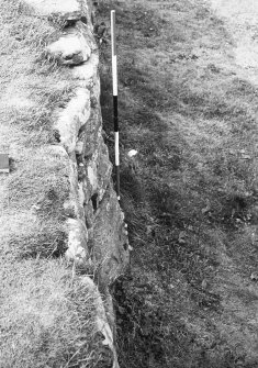 Outer face of outer wall,SE sector showing 'bend'