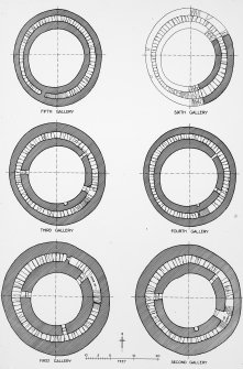 Publication drawing; Mousa, upper galleries, from plans supplied by HM Office of Works.