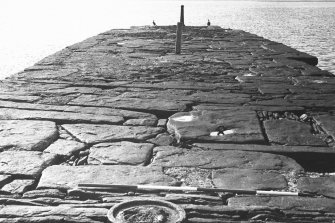 View showing construction of dry-laid paving blocks.