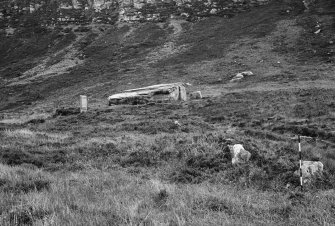 From S, showing isolated boulders which appear to be remains  of a sub peat dyke  R Lamb 1985